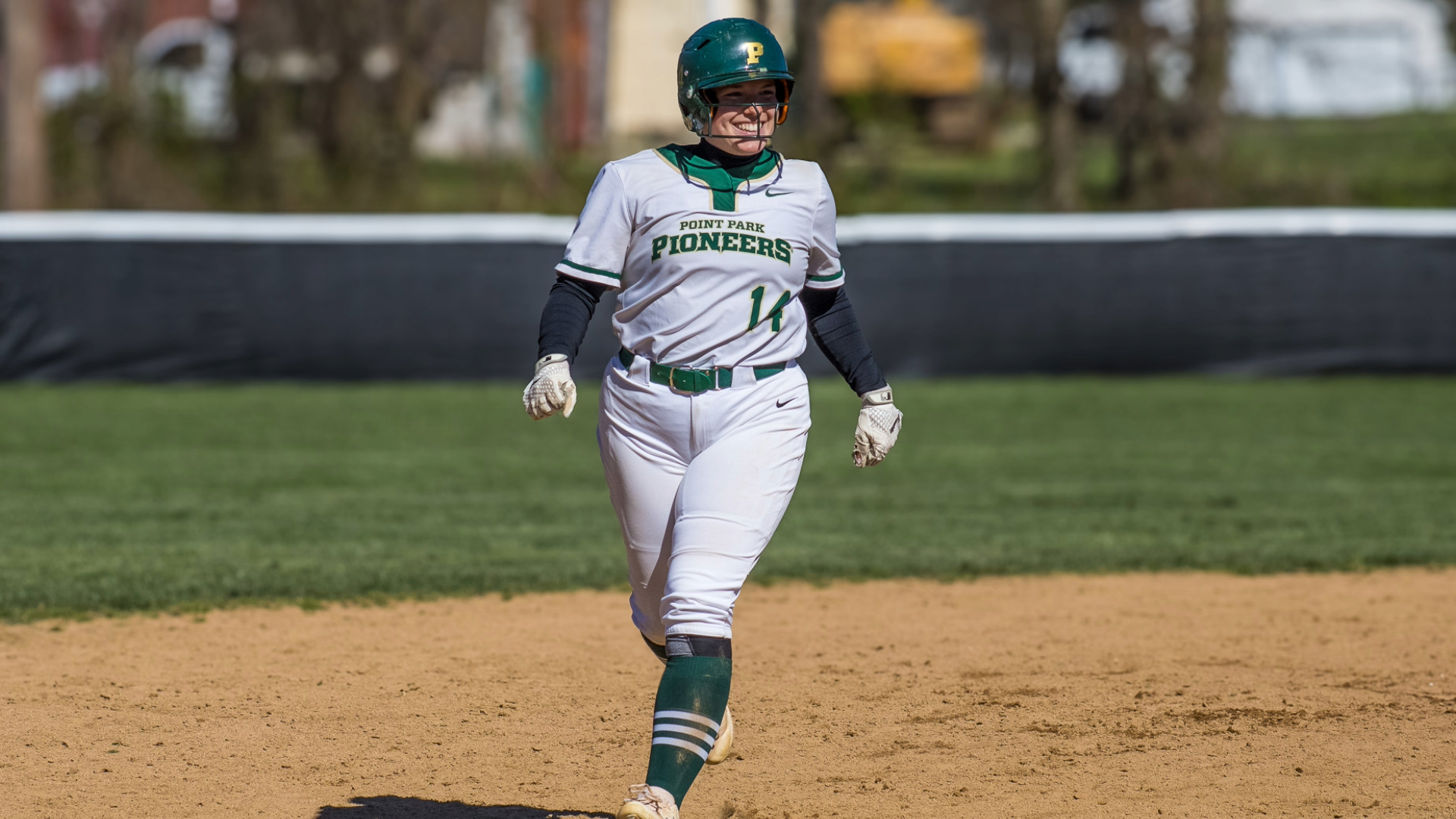 Gianna Welsh celebrates her two-run home run in the sixth inning. Photo by Tiana Lecker