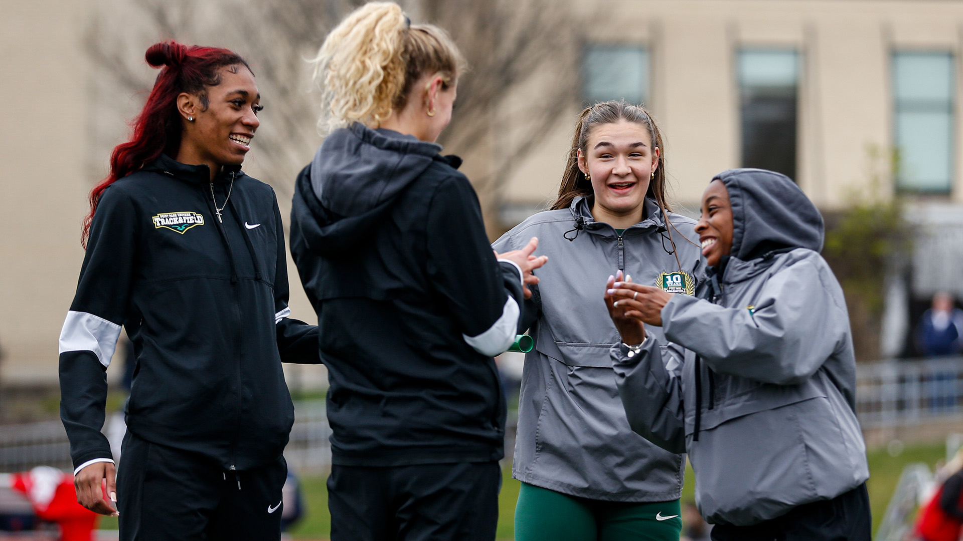 Point Park sprinters at CMU. Photo by Aidan Ringiewicz.